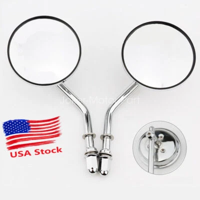 Espejos retrovisores redondos cromados para Harley-Davidson Sportster XL 883 1200 personalizados Foto 1 de 4