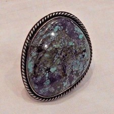 & Turquoise Ring Size 7 Vintage Native American Sterling Silver
