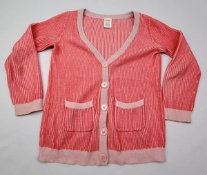 Gymboree Little Girls Size XS 4 Button Front Cardigan Sweater Cotton Pink 2018 - Picture 1 of 5
