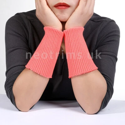 Knit Rib Cuff Stretch Ribbed Fabric Cuffing Trim Revamp Clothing Jacket 1 Pair - Image 1 of 4