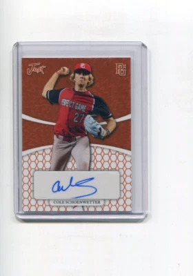 2022 Leaf Perfect Game All American Just Orange Cole Schoenwetter Auto 3/5 - Image 1 of 2