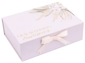 WEDDING KEEPSAKE CARD MEMORY BOX photo frame gift cards storage wishing well - Picture 1 of 5