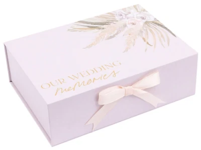 WEDDING KEEPSAKE CARD MEMORY BOX photo frame gift cards storage wishing well - image 1 of 4