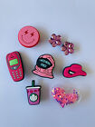 8pcs Croc Charm Set pink girly 90s Cow Boy Hat Starbucks Nokia Gift Brand New