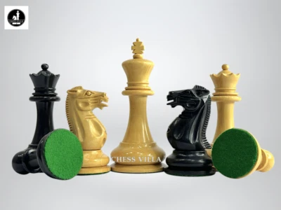 1849 Jaques Repro Staunton Chess Pieces Only set - Weighted Ebony - 3.75" King - Image 1 of 4