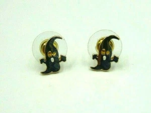 SMALL CUTOUT GOLD GHOST POST EARRINGS  HALLOWEEN - Picture 1 of 3