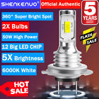 For Honda Goldwing F6B GL1800B 2013-16 2X H7 LED Headlights Bulb 6000K White YTB