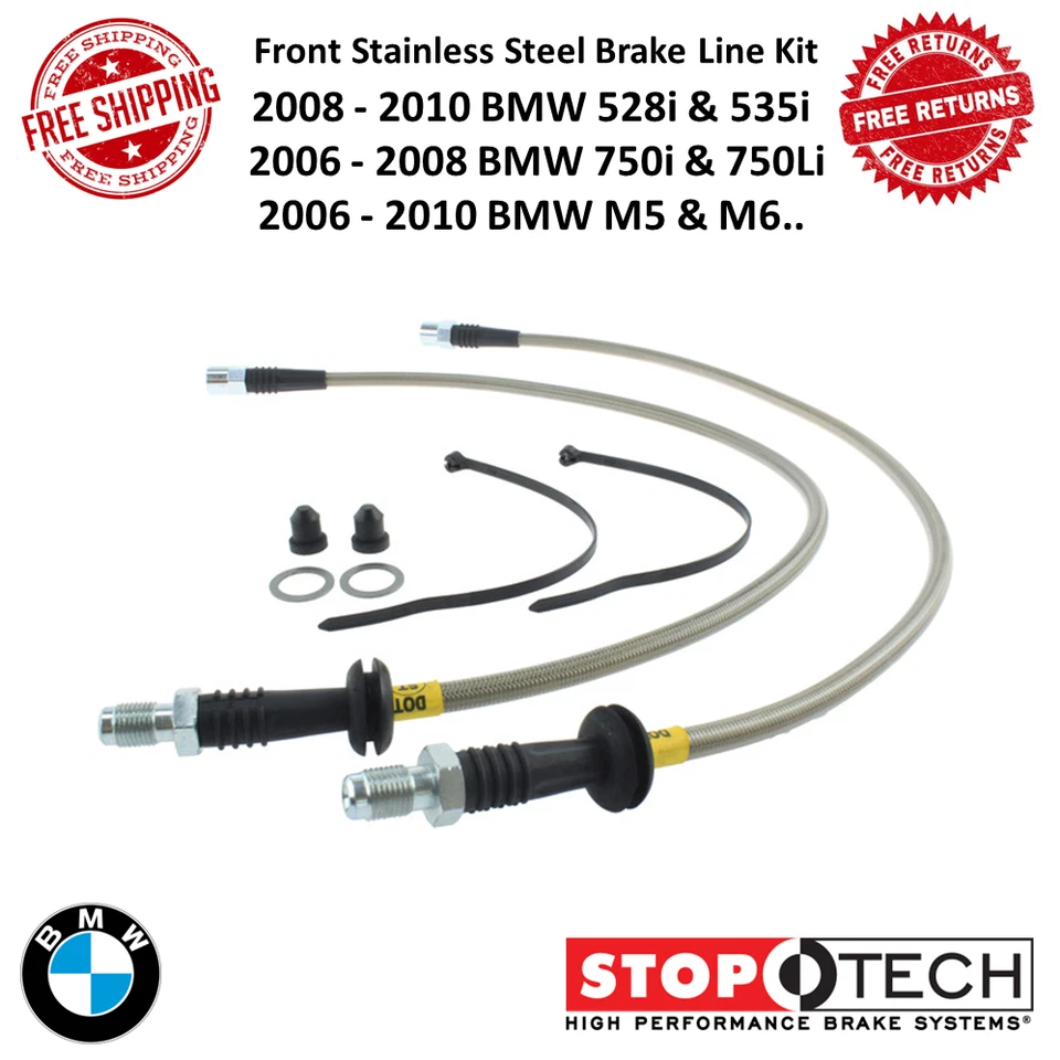 StopTech Centric Front Stainless Steel Brake Line Kit For 2002-2010 BMW Models - Image 1 of 4