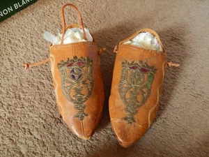 Middle Eastern Morrocan Antique Vintage Moccasins Finely Crafted Unique - Picture 1 of 24