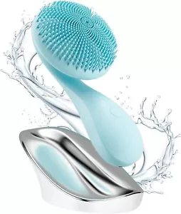 2in 1 Facial Cleansing Brush Silicone Scrubber Waterproof Rechargeable Men Women - Picture 1 of 7