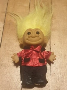 Vintage 90s Russ Yellow Hair Red Suit Troll Doll - FREE POST - Picture 1 of 2