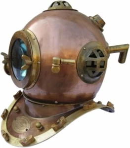 Réplica de casco de buceo decorativo vintage con acabado de cobre - Casco de buceo en alta mar - Imagen 1 de 8