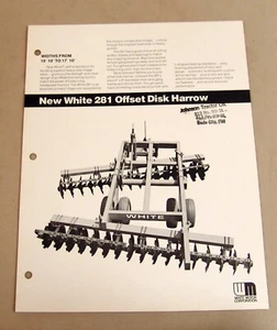Vintage White Farm Equipment 281 Disk Harrow Adverting Brochure-Ca 1970's! - Picture 1 of 2