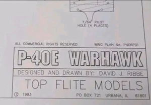 Top Flite P-40E Warhawk Plans/Decals/Manual Gold Edition 60 Size RC OEM New! - Picture 1 of 21