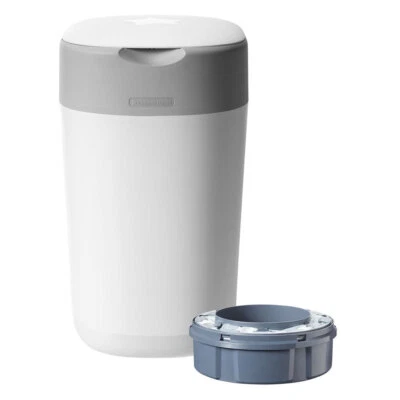 Tommee Tippee Twist & Click Nappy Disposal Bin Diaper Waste Storage Cotton White - image 1 of 4