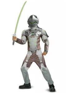 Blizzard Overwatch Boy's Genji Muscle Jumpsuit Halloween Costume 7-8 Medium - Picture 1 of 4