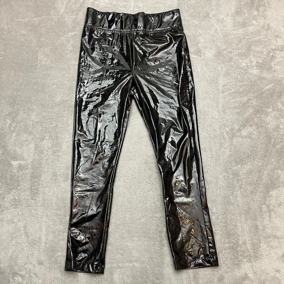 Steve Madden Black Faux Shiny Leather Leggings Size Medium - Image 1 of 4