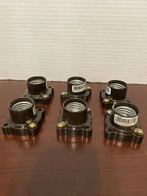 Leviton 9063 Porcelana Marrón Tipo Botín Med Bombilla Portalámparas, Lote de 6 PIEZAS Foto 1 de 3