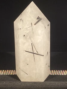 Quality Black Tourmaline In Quartz Tower, 392 Grams, All Chakras - Bild 1 von 10