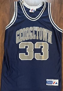 VTG NCAA Georgetown Hoyas Patrick Ewing #33 Majestic Basketball Jersey Youth XL - Picture 1 of 8