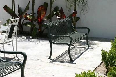 pair of heavy duty cast iron garden benches , crca 1920 - Image 1 of 4