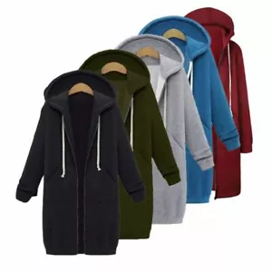 Women Winter Warm Hoodie Sweater Hooded Zipper Long Jacket Coat Sweatshirt lot - Picture 1 of 19