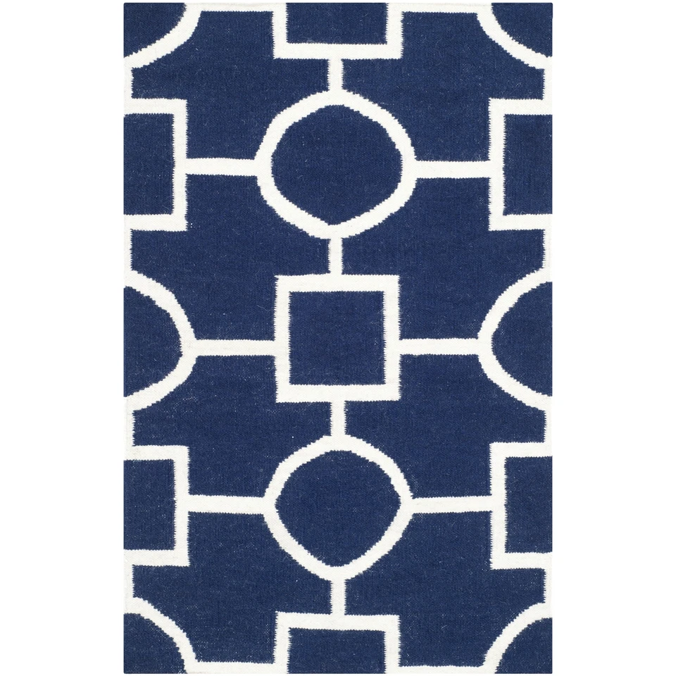 Safavieh Flat weave Wool Navy/ Ivory Area Rug 3' x 5' - Image 1 of 1