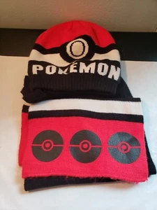 Pokeman Boys Scarf and Matching Hat New - Picture 1 of 3