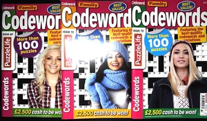 3 X Family Codeword Puzzle Book Mag - 300 Puzzles - Brand New - Picture 1 of 11