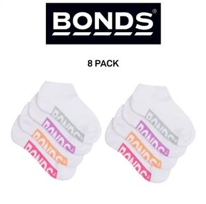 Bonds Kids Logo Light Low Cut Socks Comfy Lightweight Breathable 8 Pack RXU74W - Picture 1 of 3