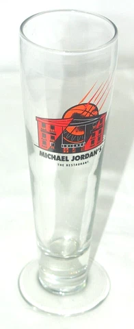 Vintage Michael Jordan Restaurant Chicago Pilsner 16 Ounce Beer Glass 9.5" Cover