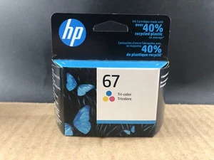 HP 67 Tri-color Original Ink Cartridge, ~100 pages, 3YM55AN#140 Exp. 1/2023 - Picture 1 of 5