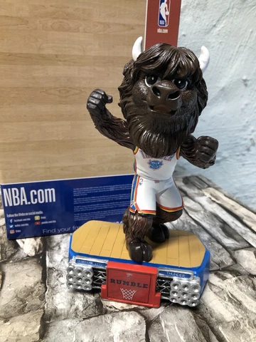 NBA Oklahoma City Thunder RUMBLE the BISON Basketball Mascot Bobblehead New Box Cover