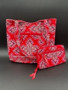 Vera Bradley rot nicht mehr produziert Frankly Scarlet Muster Schultertasche Handtasche & Geldbörse - Bild 1 von 17
