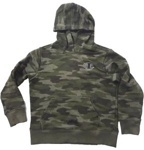 Champion Green Camp Hoodie w/Front Pocket & Logo Boy Size S-7/8 - Picture 1 of 3
