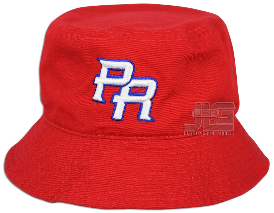 PR - Chapéu Balde Bordado Porto Rico Qualidade 100% Algodão Tamanho P/M ~ G/XL NOVO - Imagem 1 de 1