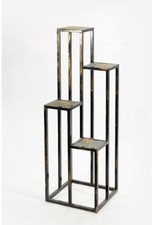Cast Iron Plant Stand 4 Tier Gray Stone plant Slab 16in L x 16in W x 48in H
