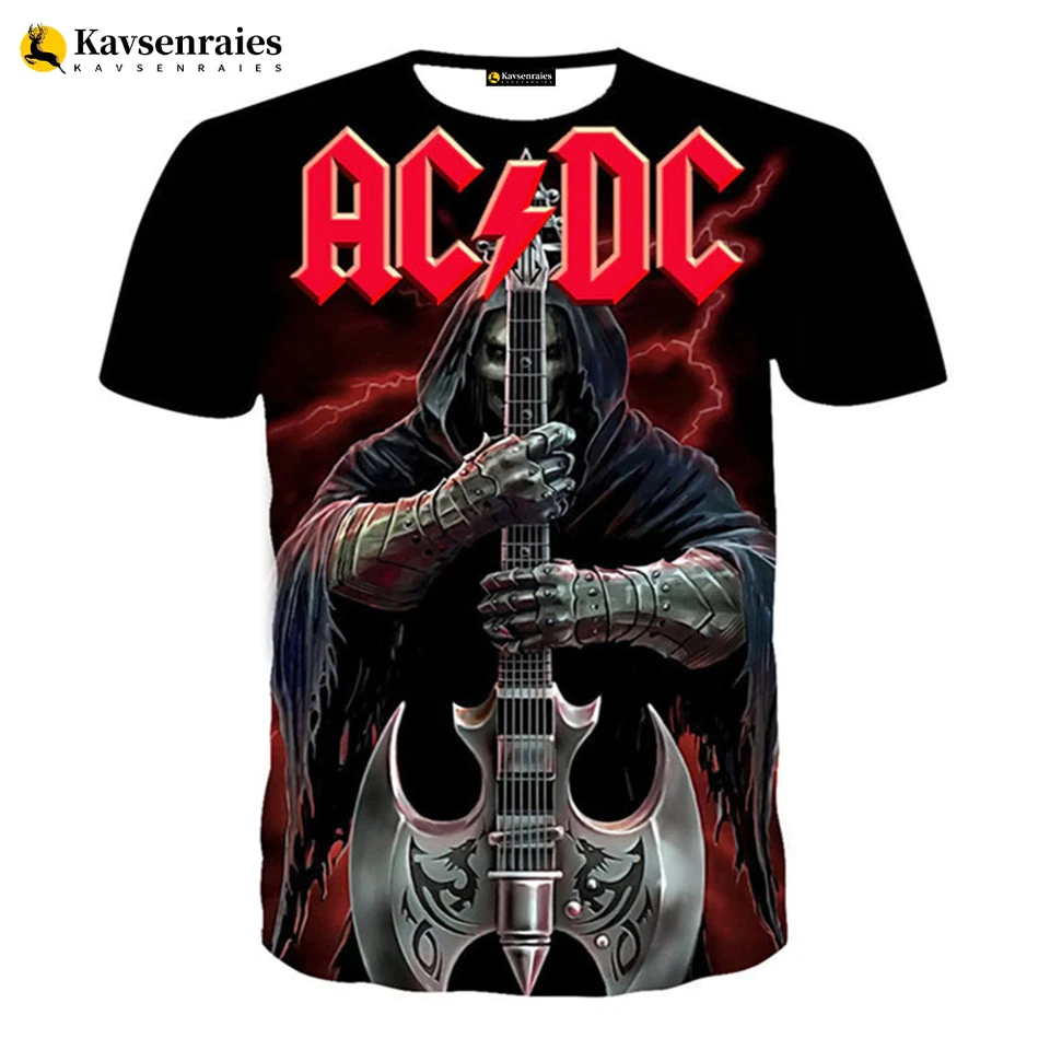 New AC DC 3D Printed Rock & Roll Men's Concert T-Shirt