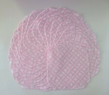 Cloth Wipes 20 Baby Flannel 8"x8" Girl Pink White Geo Diamonds Reusable Tissue