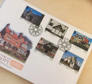 Isle of Man Stamps 2001 Architecture, Baillie Scott First Day Cover Unaddressed - Picture 1 of 3