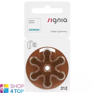 6 SIEMENS SIGNIA SIZE 312 MF PR41 HEARING AID BATTERIES 1.45V ZINC AIR NEW - Picture 1 of 1
