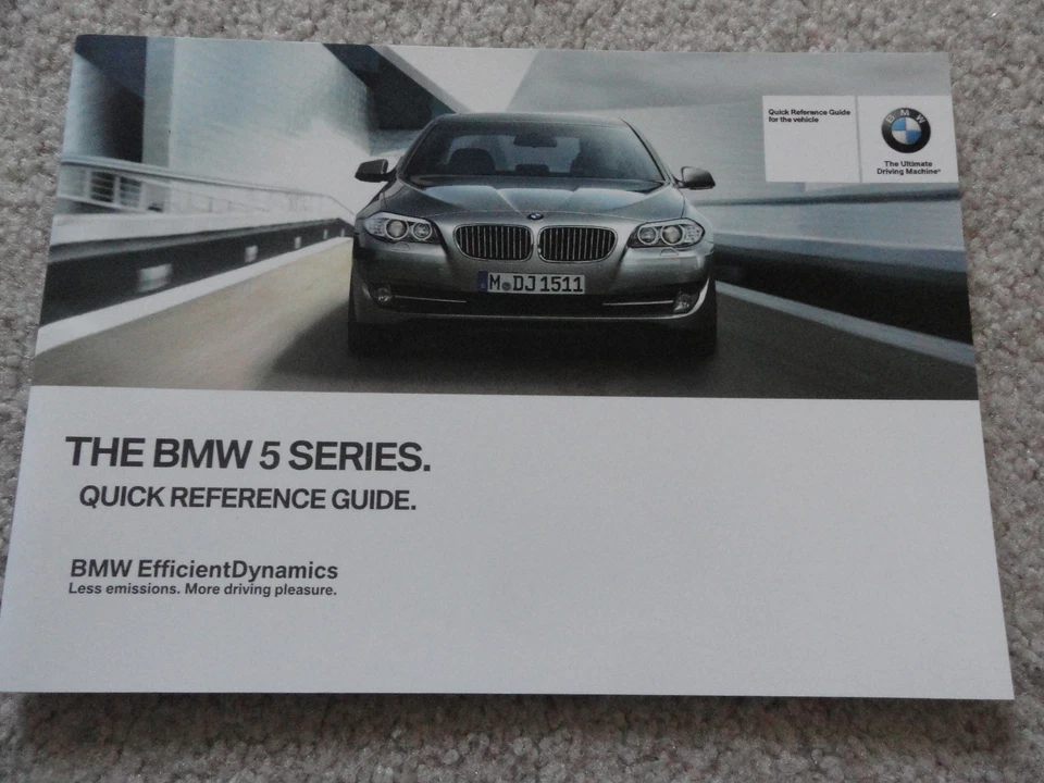 BMW 528i 535i 550i 2012 guía de referencia rápida suplemento manual del propietario Foto 1 de 1