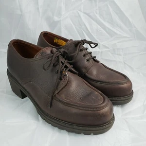 Havana Joe Brown Pebbled Leather Moc Toe Women's Shoe 1812-B Made In Spain US 9 - Picture 1 of 9