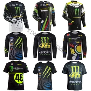 Retro Men's VR46 Cycling Jersey Mountain Bike MTB Racing Tops Long Sleeve Shirt - Picture 1 of 12