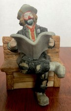 Emmett Kelly “reading Paper On Park Bench” No Base 4/34” X 4”