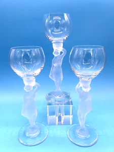 (3) BAYEL BACCHANTE Crystal FROSTED BACCHUS Liqueur Glasses - Picture 1 of 9