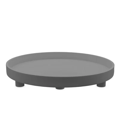 XL Kerzen Tablett mit Füßen 38cm - grau - Weihnachten Tisch Deko Geschenk Teller - Bild 1 von 4