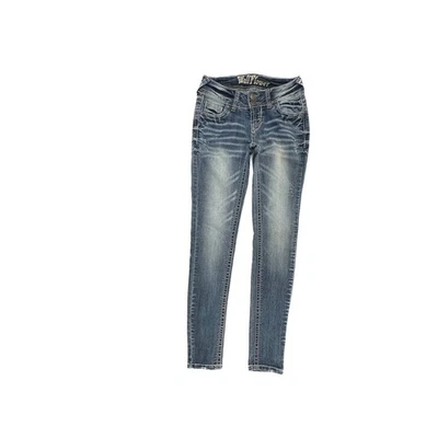 Wallflower Skinny Distressed Women's size 0 Dark Blue Denim Jeans - Image 1 of 4