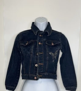 Arizona Jeansjacke Mädchen Medium Schmetterling Rhein Steinmuster Denim - Bild 1 von 12
