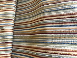 DESIGNER FABRIC REMANTS lot. woven Multi Stripe 25 Pieces - Picture 1 of 2